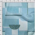 thumbnail image 4 of oneOone Silk Tabby Light Blue Fabric Geometric Abstract Random Shapes Sewing Material Print Fabric By The Yard 42 Inch Wide, 4 of 4