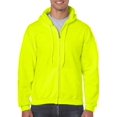 thumbnail image 1 of Gildan Men's Fleece Zip Hooded Sweatshirt Safety Green Small, 1 of 2