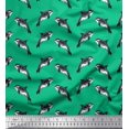 thumbnail image 1 of Soimoi Green polyester Crepe Fabric Dolphin Ocean Printed Craft Fabric by the Yard 42 Inch Wide, 1 of 3