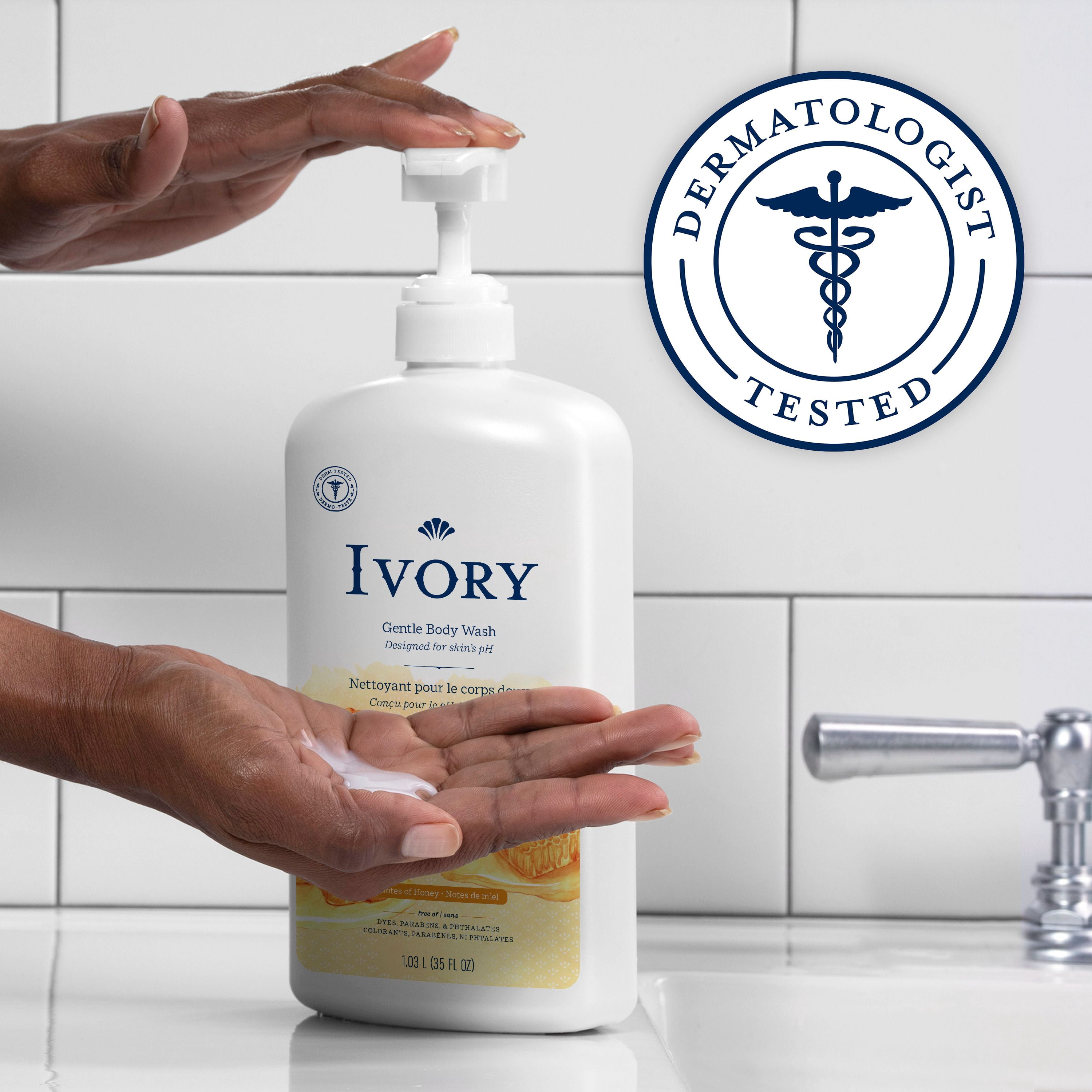 Ivory Nettoyant pour le Corps Doux & Délicat, Parfum Lait & Miel