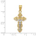 thumbnail image 2 of 14K Or Jaune Petite Croix Étroite W / Pendentif Crucifix, 2 of 2