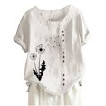 thumbnail image 2 of Aqestyerly T-Shirt d'Été à Manches Courtes pour Femme, Décontracté, Imprimé Floral, Col Rond, Blouse Ample, Chemise Confortable pour Tous les Jours, Haut HWRETIE, 2 of 3