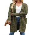 thumbnail image 2 of Womens Long Sleeve Cable Knit Cardigan Sweaters Open Front Fall Outwear Coat, 2 of 8