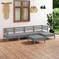 thumbnail image 1 of vidaXL 6 Piece Garden Lounge Set Solid Pinewood Grey, 1 of 5