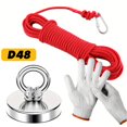 thumbnail image 1 of Piaoyu High Suction Magnet with Hanging Ring and Rope - Perfect for River, Deep Sea and Lake Rescue Fishing Set, 1 of 14
