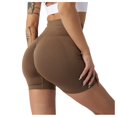thumbnail image 5 of WEIYLL Yoga Womans Shorts Seamless Scrunch Workout Gym Solid Color Coffee Pants M, 5 of 5