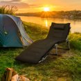 thumbnail image 3 of Topbuy Patiojoy 4-Level Oversize Folding Chaise Lounge - Set of 1, Black, Breathable Fabric and Anti-slip Footpads, 3 of 8