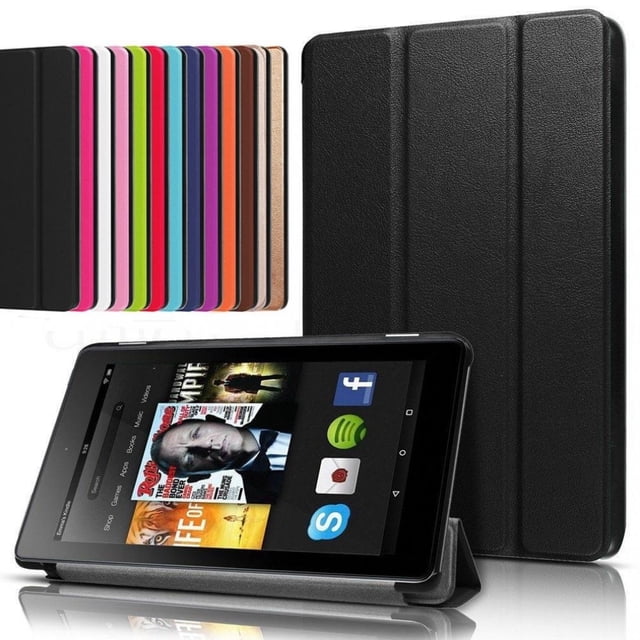 Magnetic Smart Shockproof Hybrid Leather PU Smart Flip Case Cover Stand For 2017 Amazon Kindle Alexa Fire 7 HD 8