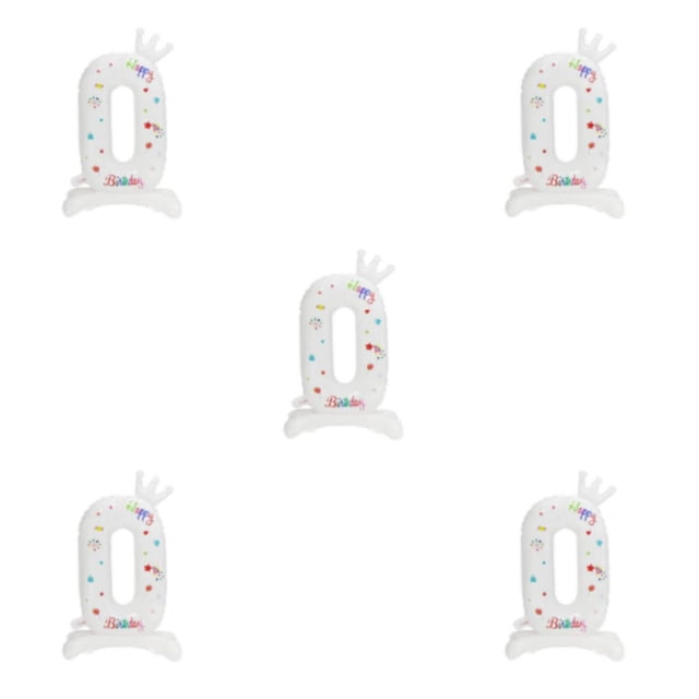 Baohd Magical Atmosphere With White Digital Aluminum Film Balloons Multiple Numbers Number 0 5Set