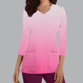 thumbnail image 2 of Funicet Hauts pour Femmes, Vêtements pour Femmes, Nouvelle Mode T-Shirt Décontracté Col en V Imprimé Col Rond Manches 3/4 Vêtements d'Allaitement Haut, Hauts Manches 3/4 pour Femmes, Hauts Décontractés pour Femmes, 2 of 5