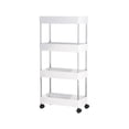 thumbnail image 1 of AYktou Home Organizers and Storage Slim Rolling Storage Cart 4 Tier Bathroom Storage Organizer Laundry Room Utility Cart Mobile Shelving Unit Multi Purpose For Kitchen Bathroom Narrow Places, 1 of 6