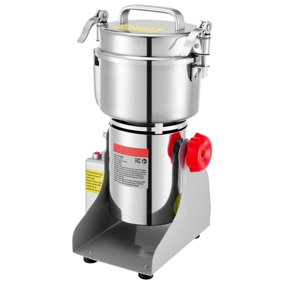 KFFKFF Moulin à Grains 750 g Électrique, 2000 W 28000 Tr/min à Grande Vitesse pour Épices et Maïs, Machine de Broyage à Sec, Pulvérisateur en Acier Inoxydable pour Poudre pour Grains Séchés et Grains de Café (Type à Oscillation de 270°)