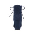 thumbnail image 4 of Allegra K Bottines à Lacets pour Femmes, Bout Rond, Talon Haut Bloc, Bleu Marine, Taille 6, 4 of 5