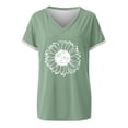 thumbnail image 2 of WTXUE T-Shirts à Manches Courtes, Chandails à Col Rond pour Femmes T-Shirts à Col en V pour Femmes Légers et Doux T-Shirts d'Été Décontractés Hauts pour Femmes Grande Taille Vert P, 2 of 5