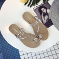 thumbnail image 1 of LSLJS New Set Toe Women's Roman Style Flat Bottom Diamond Herringbone Women's Slippers, 1 of 3