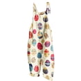 thumbnail image 3 of QATAINLAV Womens Loose Fit Wide Leg Overalls with Pockets Cotton Linen Sleeveless Spaghetti Strap Baggy Romper Easter Rabbit Egg Graphic Jumpsuits Multicolor M Today Sales, 3 of 6