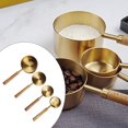 thumbnail image 4 of Stainless Steel Measuring Cups and Spoons Set Gold with Wooden Handle Metal Kitchen Measure Set for Kitchen Dry Liquid Food Baking Tools Cafe - Measuring Cup, 4 of 8