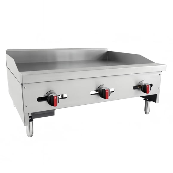 Bakemax BACG36-3 36" Gas Griddle w/ Manual Controls - 3/4" Steel Plate, Convertible