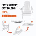 thumbnail image 2 of KFFKFF Adirondack Chair Set of 2, Durable Plastic, Foldable for Easy Storage, Outdoor Patio Chair with Cup Holder, Comfortable Arm Rests, Ideal for Garden and Backyard Use - White, 2 of 9