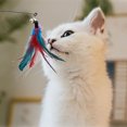 thumbnail image 3 of 2PCS Cat Teaser Wand Fake Feather Bell Decor Cat Teaser Toy Cat Interactive Toy, 3 of 8