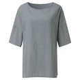 thumbnail image 4 of 2025 Été Femmes 3 de Basiques T-Shirt à Manches Longues Femmes 4 Manches Col Rond Manches Longues Femmes Chandail de Course Imprimé Floral Haut Ample T-Shirts Tunique Décontractée Coton Spandex Chemises pour Femmes Tee, 4 of 4