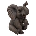 thumbnail image 3 of Garden Decor Animal Statue Elephant Baby Sitting W/Trunk Up Statue, 3 of 5