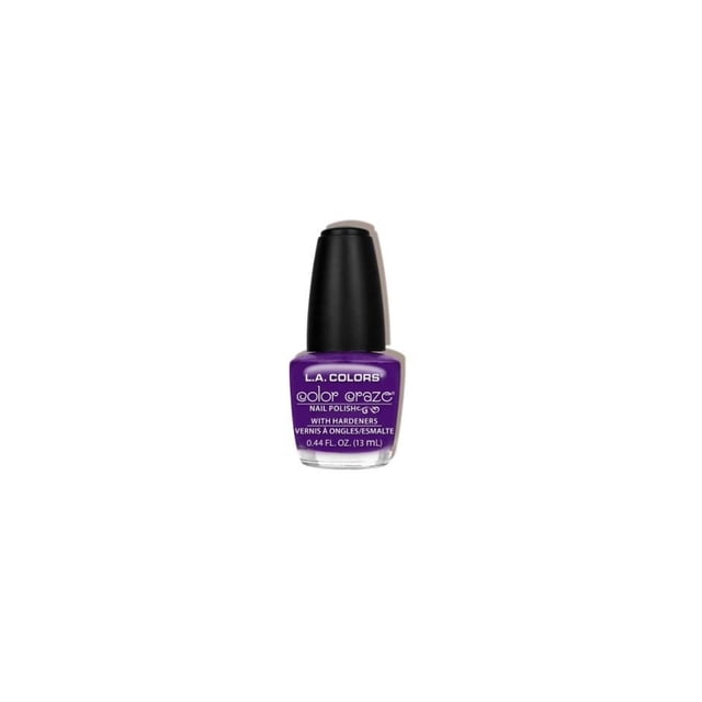 Color Craze Polish Nuclear Energy par L.A. COLORS, une Bouteille de Vernis à Ongles Violet Vif de 0,44 fl oz (13 ml) avec Capuchon Noir, Infusé de Durcisseurs pour Protéger et Renforcer les Ongles, Idéal pour Ajouter une Couleur Vive aux Doigts et aux Orteils.