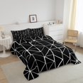 thumbnail image 3 of Erosebridal Modern Abstract Artwork Bedding Sets Queen with Comforter, Black and White Duvet Insert, Geometry Triangle Room Decor Microfiber 3pcs, 3 of 8