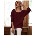 thumbnail image 2 of Chandail en Tricot à Épaules Dénudées à Manches Longues pour Femme, Coupe Ample, Uni, 2 of 6