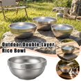 thumbnail image 2 of Titanium Double Wall Anti-Scalding Rice Bowl, Lightweight Camping Bowl, Antibacterial & Stackable, 4 Sizes for Outdoor, Home & Dining, 2 of 8