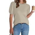 thumbnail image 4 of Dealovy Hauts Habillés Décontractés pour Femmes T-Shirts à Col Rond Manches Courtes Bouffantes Chemises Décontractées T-Shirts Basiques, 4 of 6