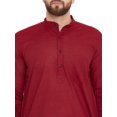 thumbnail image 3 of SKAVIJ Ensemble Kurta Pyjama Homme Coton Manches Longues Soirée Yoga Robe Red M, 3 of 6