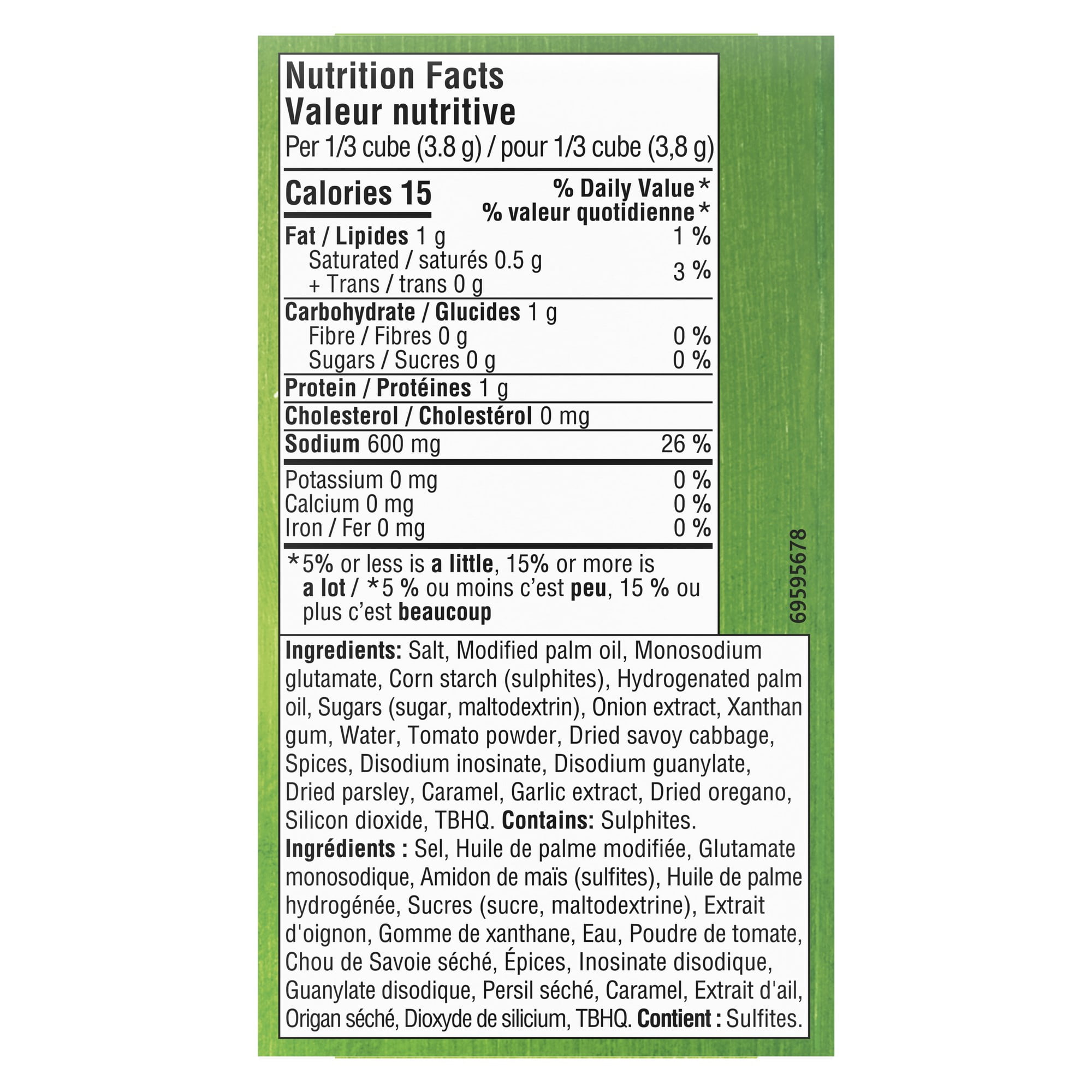 Cubes de bouillon aux légumes Knorr – Saveur de bouillon riche et profonde, 69 g (6 cubes)