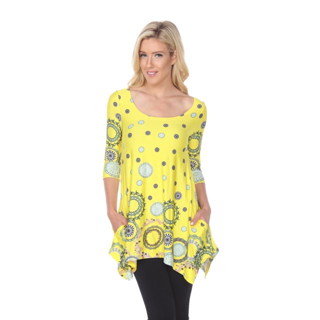 White Mark Tunique pour Femmes à Manches 3/4 en Jersey