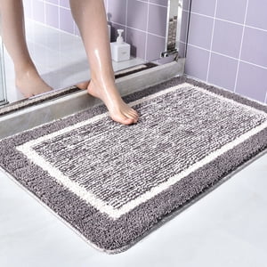 Ycandiee Rugs de salle de bains 23.62x15.74, Mat de bain en microfibre extra doux et absorbant, Non-dérapant, Lavable en machine, Tapis de bain rapide Shaggy, Convient pour le plancher de la salle de bain, Tub, Douche