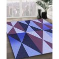 thumbnail image 3 of Ahgly Company Tapis d'Intérieur Lavables en Machine Bleu Ciel Transitionnel, 3' Carré, 3 of 7