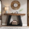 thumbnail image 3 of Tribesigns 55" Farmhouse Console Table, Wood Sofa Table with Storage for Hallway, Living Room,Brown & Black, 3 of 5