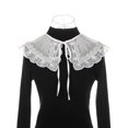 thumbnail image 2 of INSPIRE CHIC Collier Détachable Faux, Mini Cape Col Ras du Cou Faux Dickey pour Blouse Blanc-1(Lacets Blancs), 2 of 5