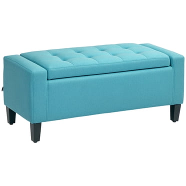 HOMCOM Storage Bench, Ottoman Bench with Flip Top, Green