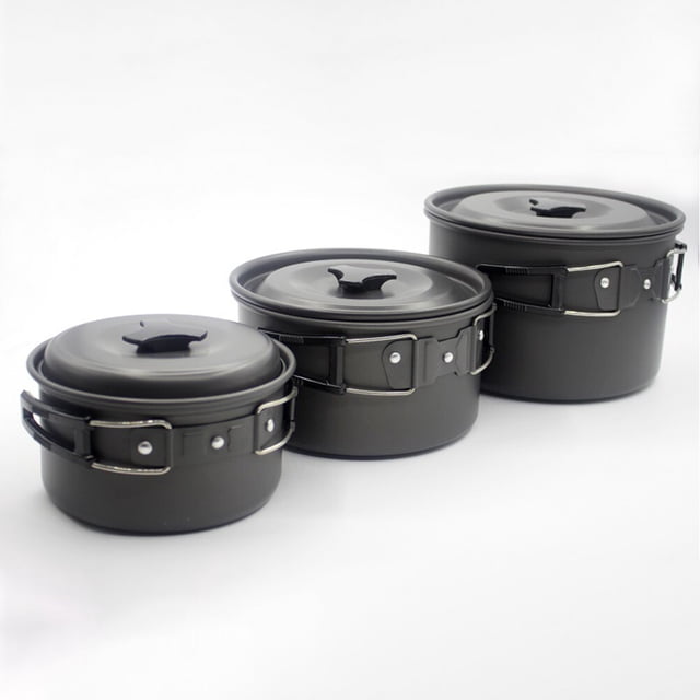 CTIRCHIU 1 Ensemble Équipement de Cuisine de Camp Alliage d'Aluminium Noir pour Sorties Amusantes