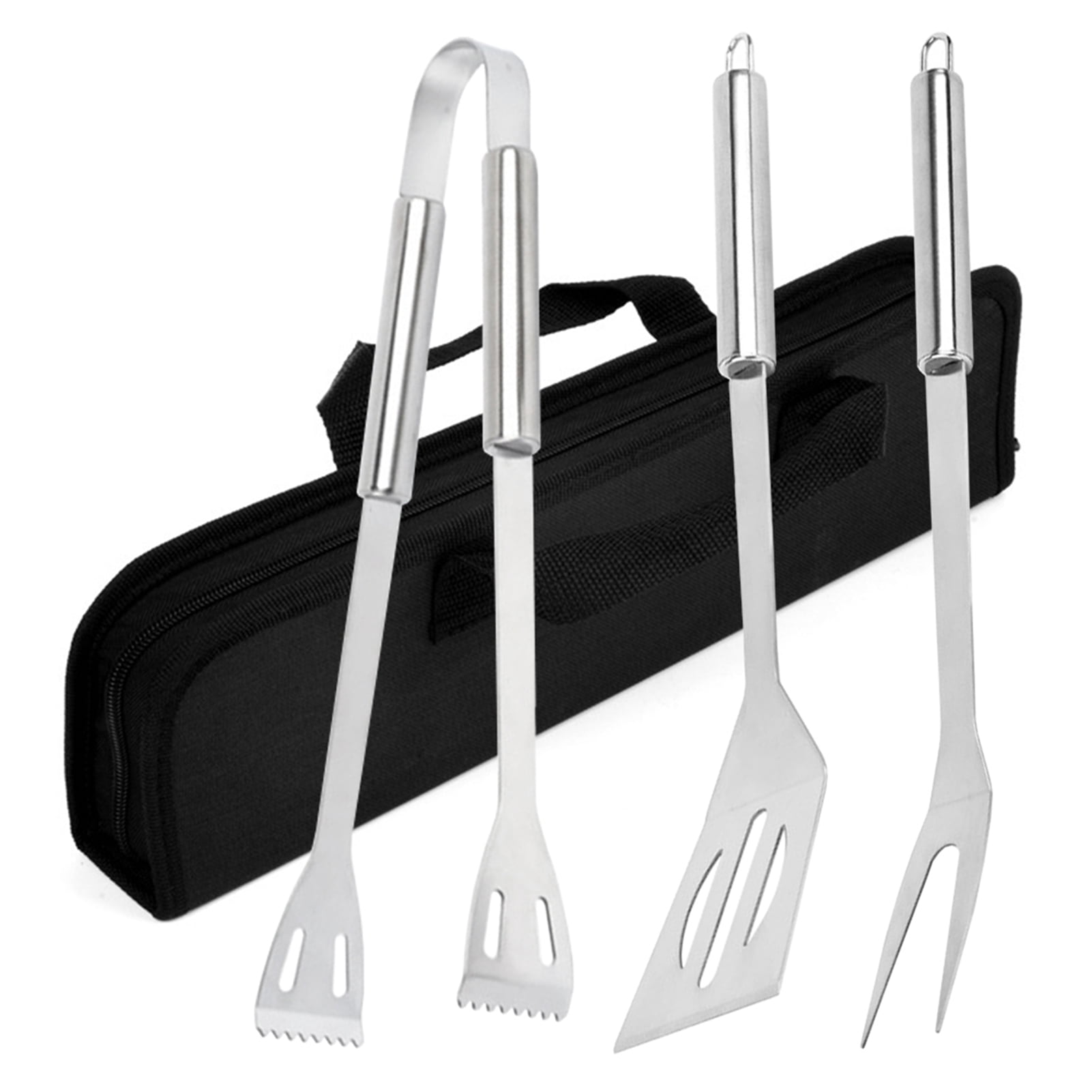3pcs BBQ Grilling Tools Set with Storage Bag Stainless Steel Grill Spatula Fork Tong Barbecue