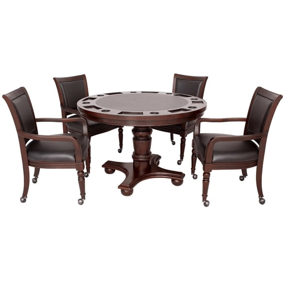 Ensemble de table de jeu de poker Bridgeport 2 en 1 - Noyer