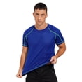 thumbnail image 1 of Yhong Mens Athletic Outfits Workout Tops Outdoor Running Sportswear Solid Color T-shirts Moisture Wicking Tops Royal Blue 6XL, 1 of 7