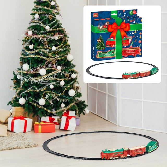LSLJS Christmas Toy Train Electric Rail Car Children's Car Gift Xmas Train Gift for Kid