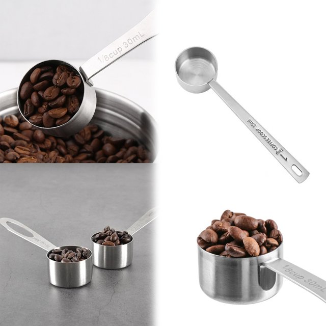 Oleegame 1PC Stainless Steel Cutlery Set Coffee Spoon Stainless 30ML Measuring Spoon Kitchen Measuring Spoon Milk Powder Measuring Spoon Silver