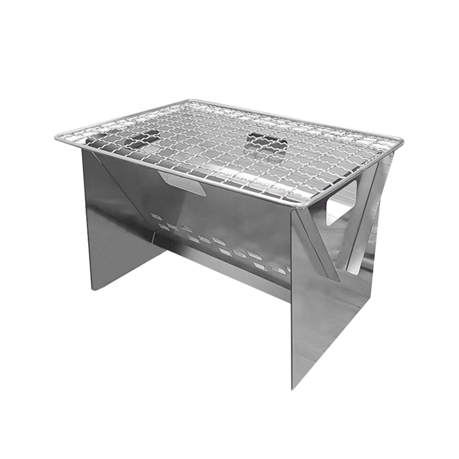 Kyusrd Summer Outdoor Patio Deals！Stainless Steel Folding Barbecue Grill BBQ Outdoor Camping Barbecue Grill Portable Camping Small Stove Mini