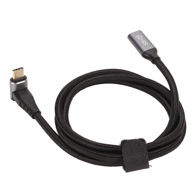 USB C 3.2 Male to Female Cable, PD100W Fast Charging 10Gbps 4K At 60Hz USB C Charging Cable, Right Angle USB C Extension Cable for Steam Deck Game Consoles