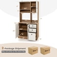 thumbnail image 4 of Costway 71" Tall Kitchen Pantry Buffet Hutch Freestanding Storage Cabinet 4 Doors White, 4 of 10