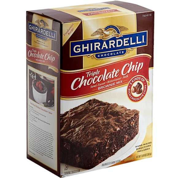 Ghirardelli 7.5 lb. Triple Chocolate Chip Brownie Mix - 4/Case