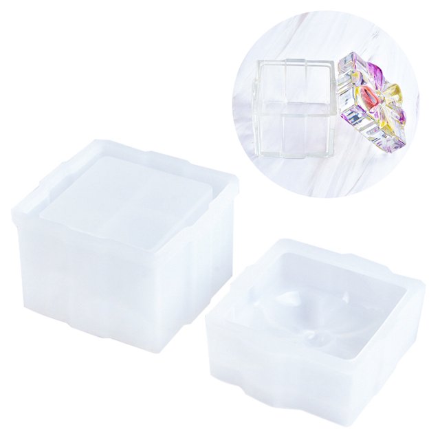Coofit 2PCS Epoxy Molds Present Bowtie Casting Molds Silicone Molds for Christmas